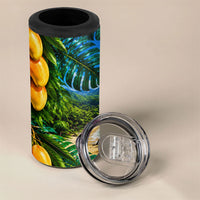 Hawaiian Mango Tropical Beach 4 in 1 Can Cooler Tumbler Scenic Island Nature Exotic Fruit Graphic