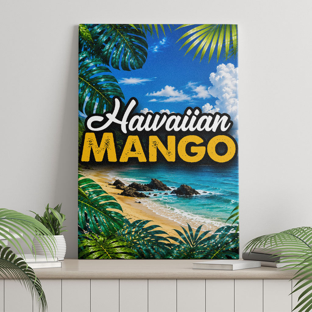 Hawaiian Mango Tropical Beach Canvas Wall Art Scenic Island Nature Exotic Fruit Graphic