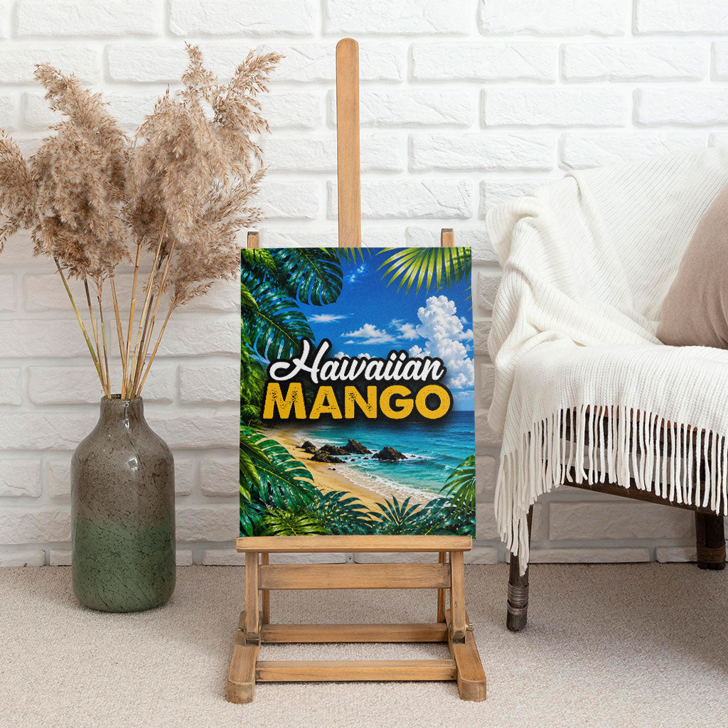 Hawaiian Mango Tropical Beach Canvas Wall Art Scenic Island Nature Exotic Fruit Graphic
