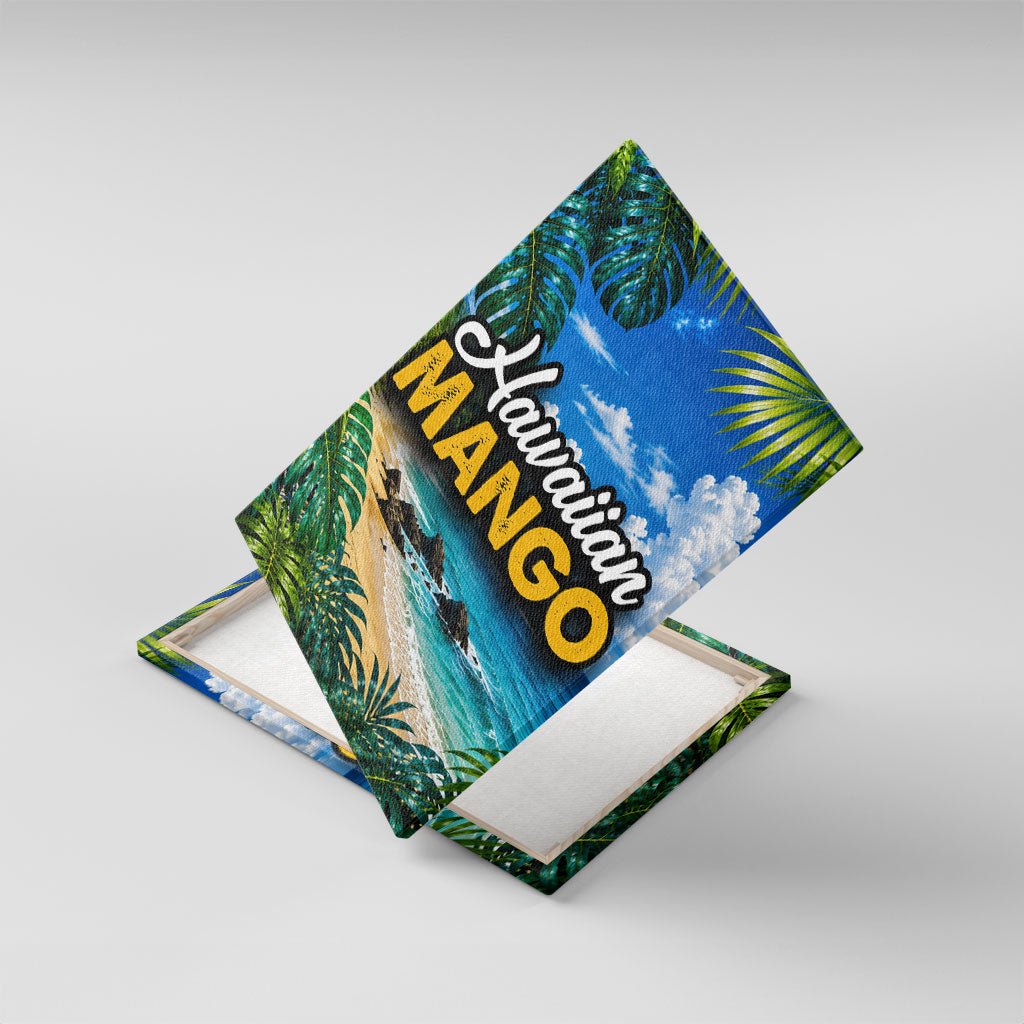 Hawaiian Mango Tropical Beach Canvas Wall Art Scenic Island Nature Exotic Fruit Graphic