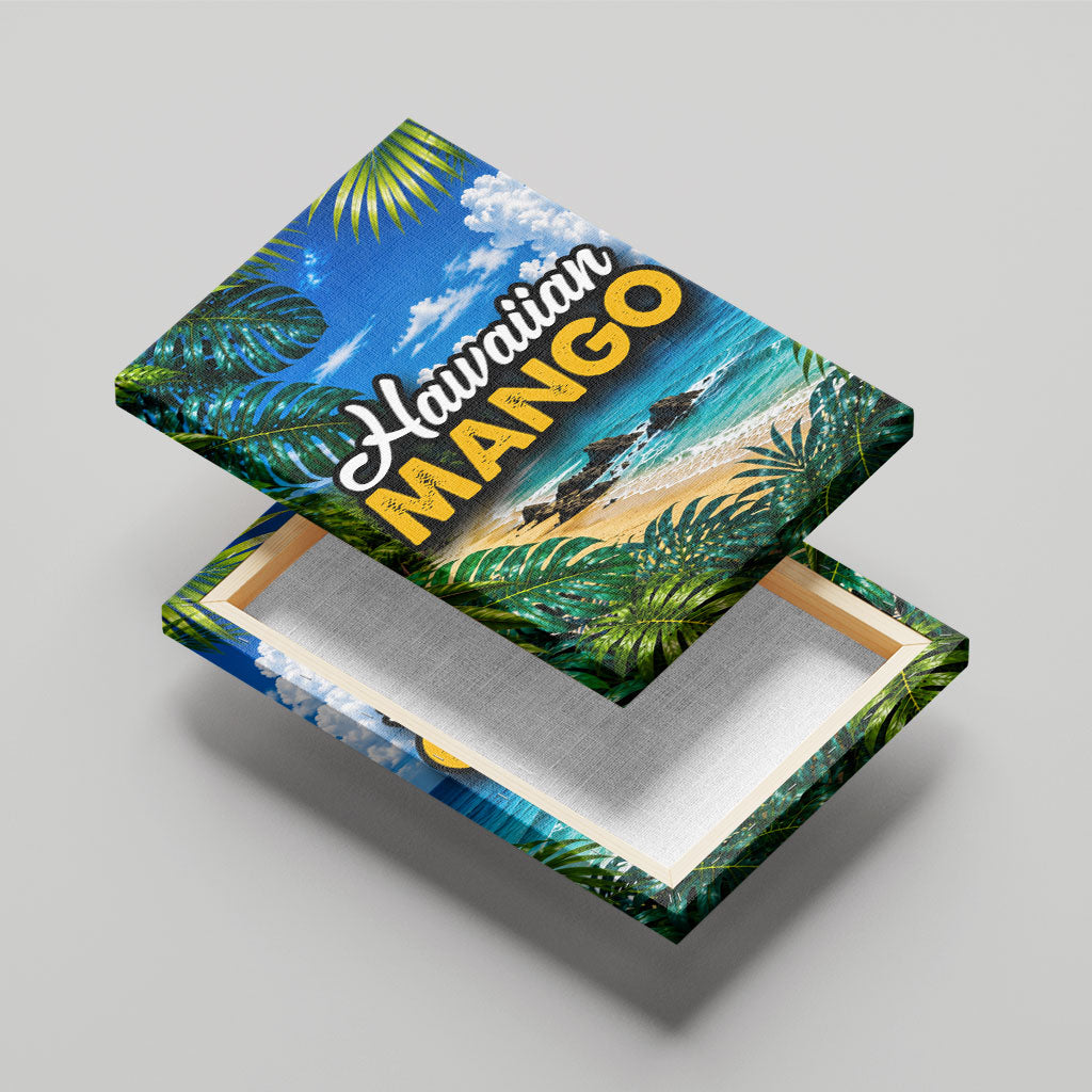 Hawaiian Mango Tropical Beach Canvas Wall Art Scenic Island Nature Exotic Fruit Graphic