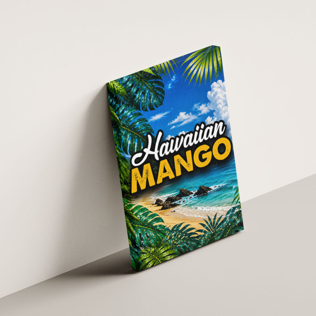 Hawaiian Mango Tropical Beach Canvas Wall Art Scenic Island Nature Exotic Fruit Graphic