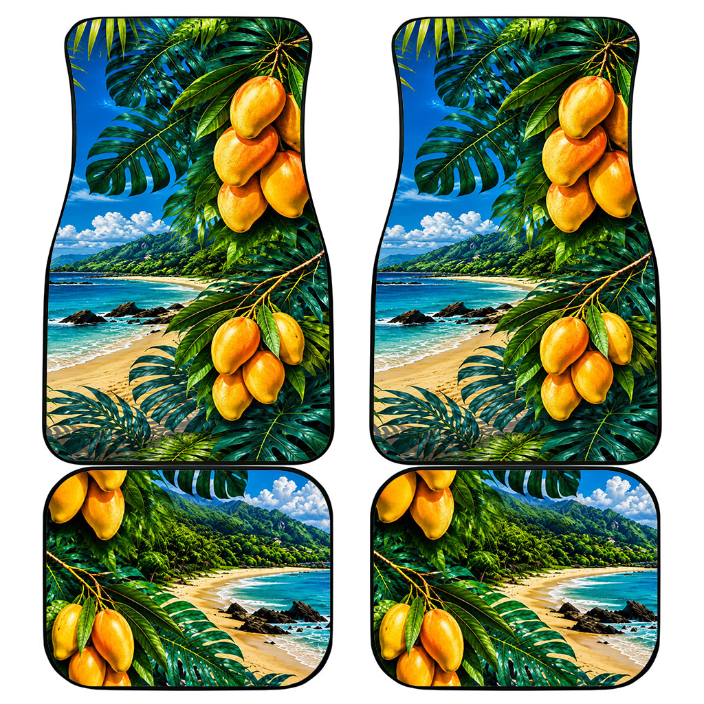 Hawaiian Mango Tropical Beach Car Mats Scenic Island Nature Exotic Fruit Graphic