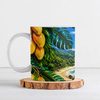 Hawaiian Mango Tropical Beach Ceramic Mug Scenic Island Nature Exotic Fruit Graphic