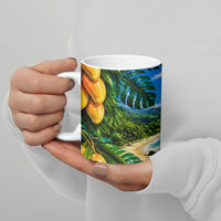 Hawaiian Mango Tropical Beach Ceramic Mug Scenic Island Nature Exotic Fruit Graphic
