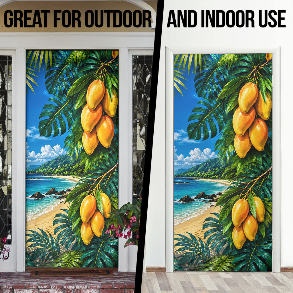 Hawaiian Mango Tropical Beach Door Cover Scenic Island Nature Exotic Fruit Graphic