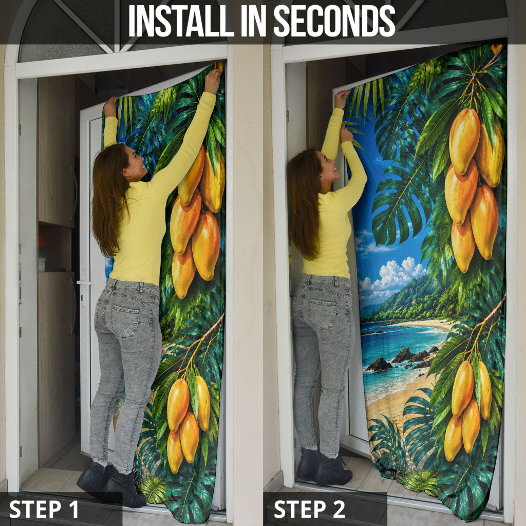 Hawaiian Mango Tropical Beach Door Cover Scenic Island Nature Exotic Fruit Graphic