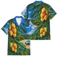 Hawaiian Mango Tropical Beach Family Matching Mermaid Dress and Hawaiian Shirt Scenic Island Nature Exotic Fruit Graphic