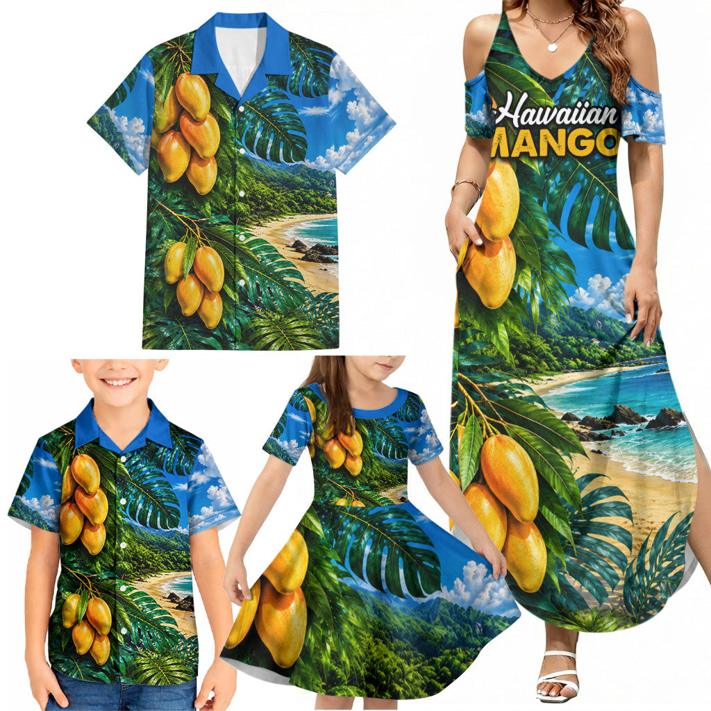 Hawaiian Mango Tropical Beach Family Matching Summer Maxi Dress and Hawaiian Shirt Scenic Island Nature Exotic Fruit Graphic TS04 - Polynesian Pride
