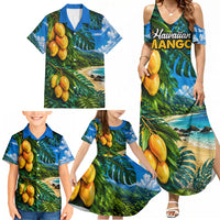 Hawaiian Mango Tropical Beach Family Matching Summer Maxi Dress and Hawaiian Shirt Scenic Island Nature Exotic Fruit Graphic