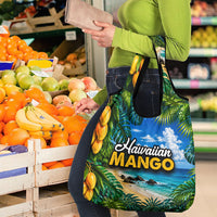 Hawaiian Mango Tropical Beach Grocery Bag Scenic Island Nature Exotic Fruit Graphic