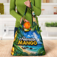 Hawaiian Mango Tropical Beach Grocery Bag Scenic Island Nature Exotic Fruit Graphic