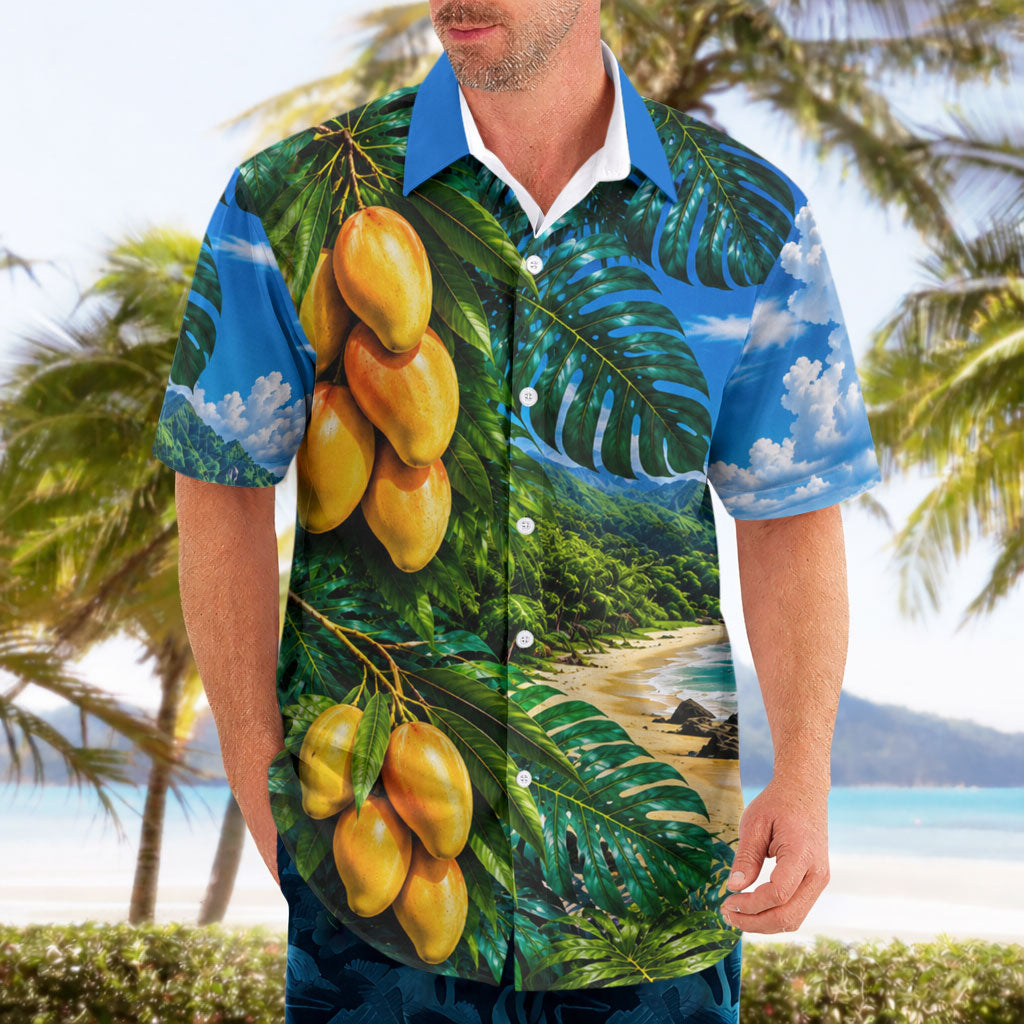 Hawaiian Mango Tropical Beach Hawaiian Shirt Scenic Island Nature Exotic Fruit Graphic