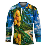 Hawaiian Mango Tropical Beach Hockey Jersey Scenic Island Nature Exotic Fruit Graphic