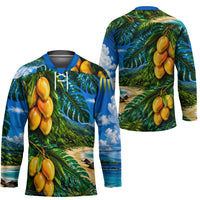 Hawaiian Mango Tropical Beach Hockey Jersey Scenic Island Nature Exotic Fruit Graphic