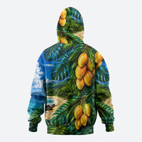 Hawaiian Mango Tropical Beach Hoodie Scenic Island Nature Exotic Fruit Graphic