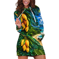 Hawaiian Mango Tropical Beach Hoodie Dress Scenic Island Nature Exotic Fruit Graphic