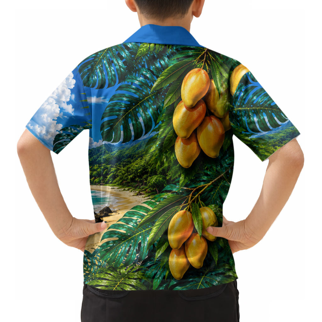 Hawaiian Mango Tropical Beach Kid Hawaiian Shirt Scenic Island Nature Exotic Fruit Graphic