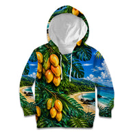 Hawaiian Mango Tropical Beach Kid Hoodie Scenic Island Nature Exotic Fruit Graphic