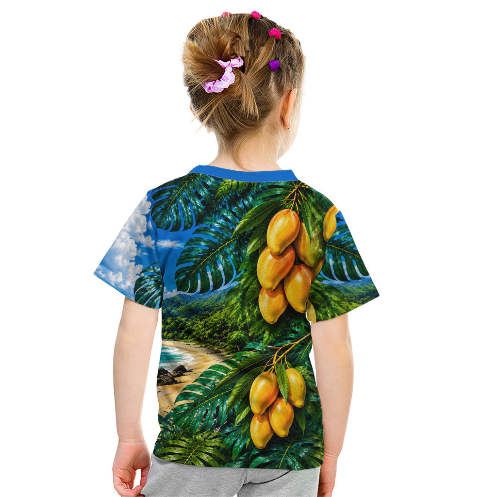 Hawaiian Mango Tropical Beach Kid T Shirt Scenic Island Nature Exotic Fruit Graphic