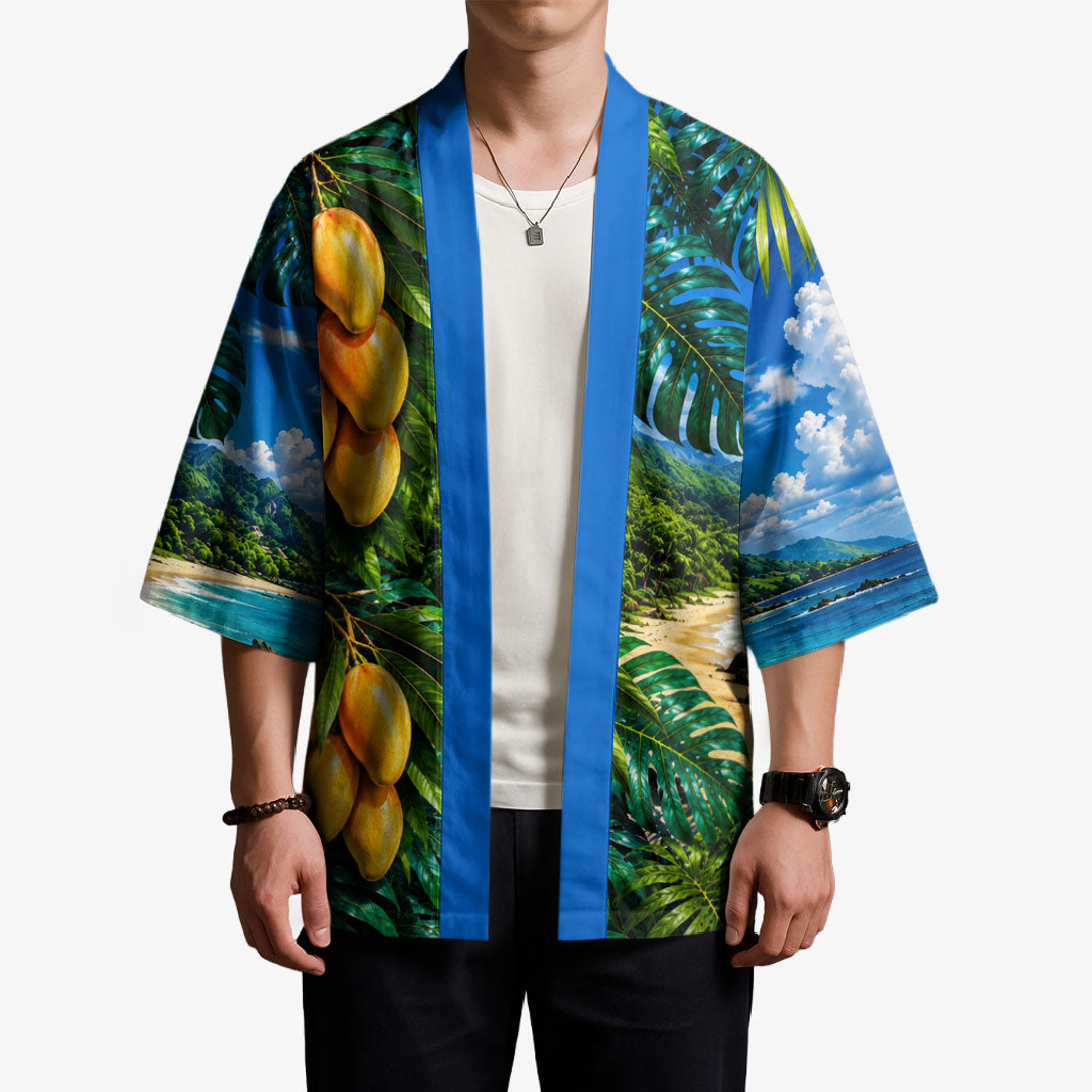 Hawaiian Mango Tropical Beach Kimono Scenic Island Nature Exotic Fruit Graphic