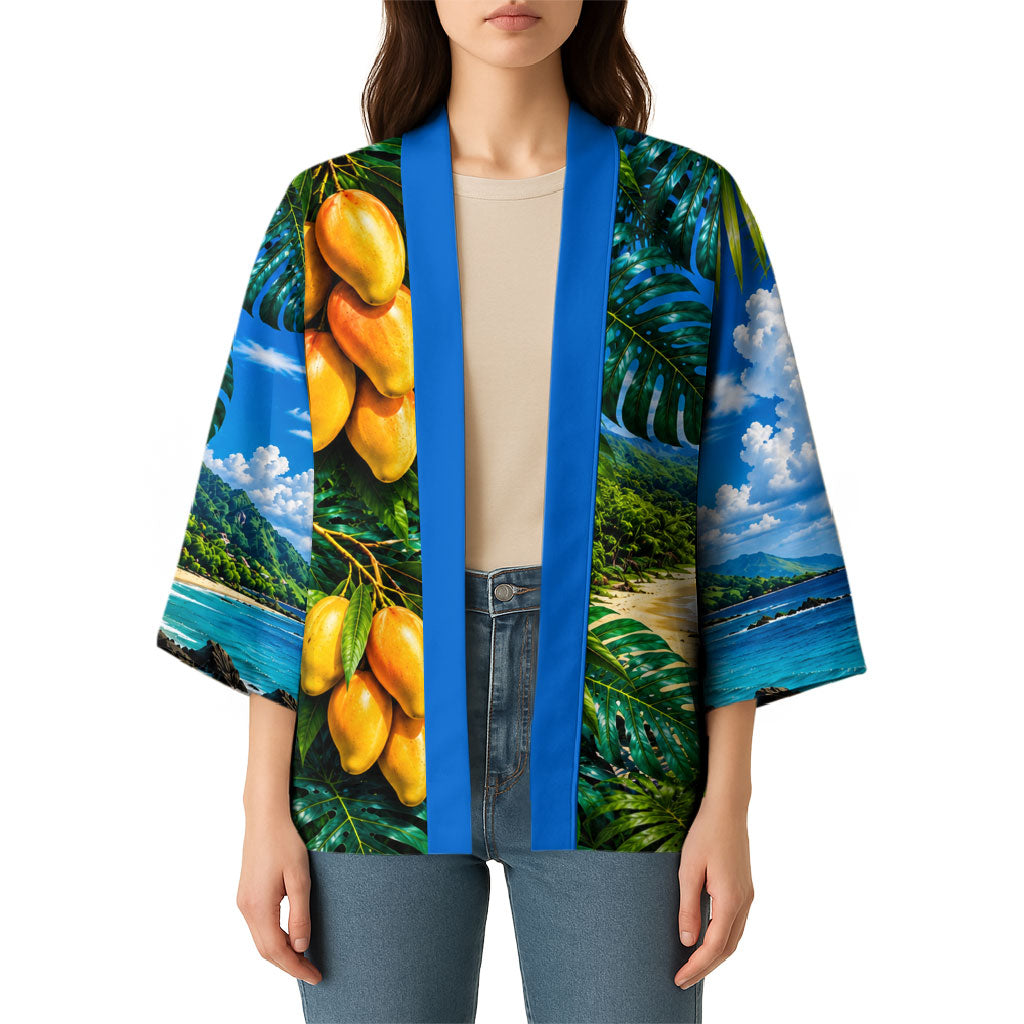 Hawaiian Mango Tropical Beach Kimono Scenic Island Nature Exotic Fruit Graphic