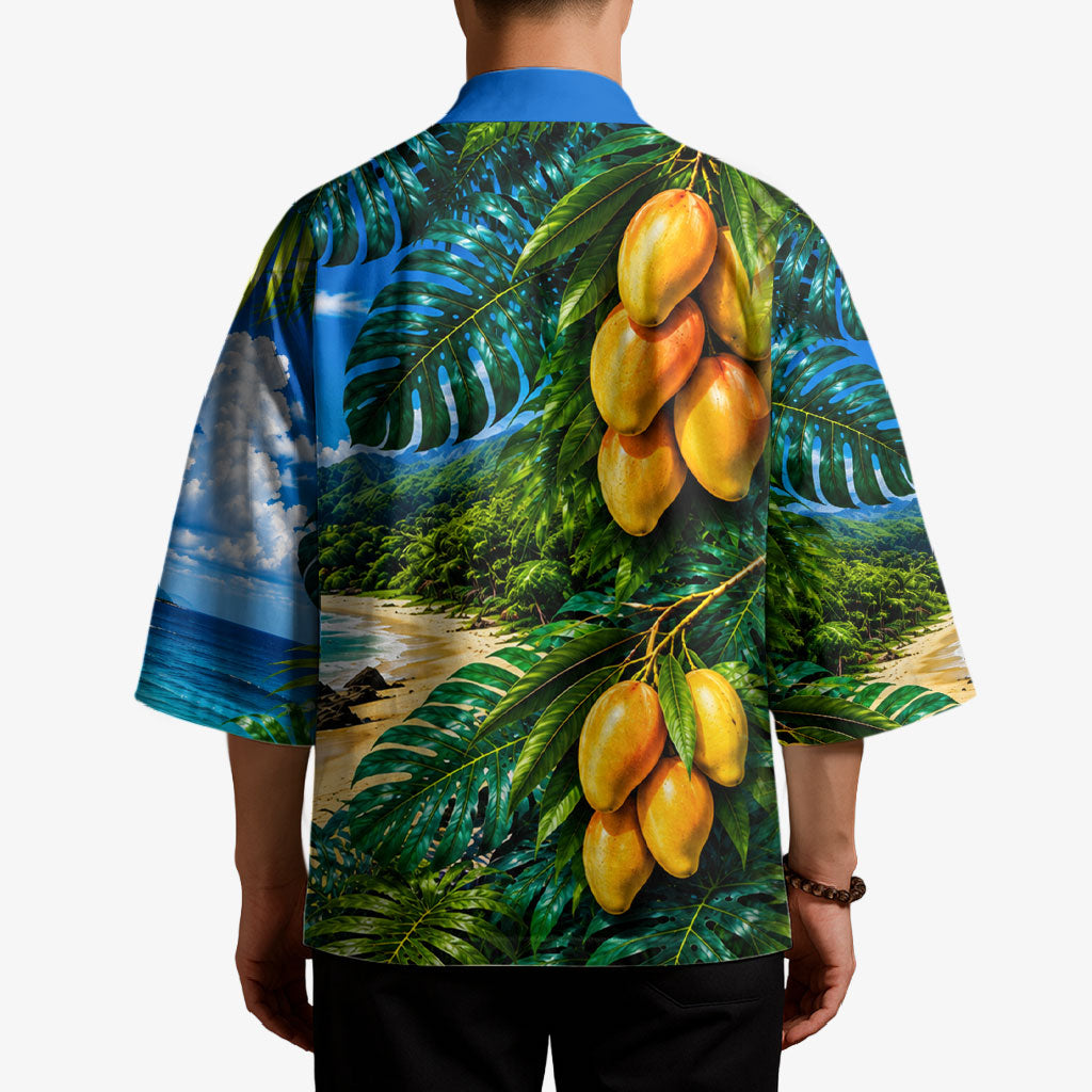 Hawaiian Mango Tropical Beach Kimono Scenic Island Nature Exotic Fruit Graphic