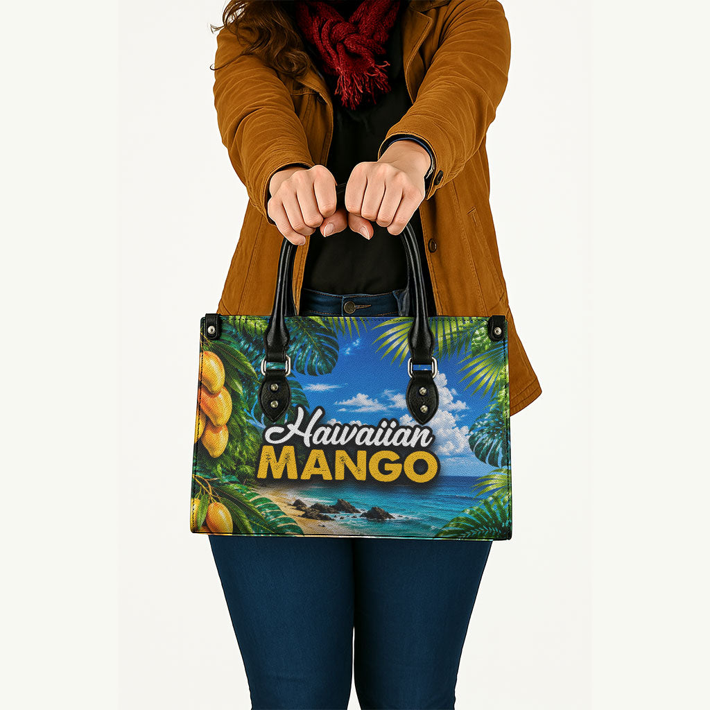 Hawaiian Mango Tropical Beach Leather Bag Scenic Island Nature Exotic Fruit Graphic