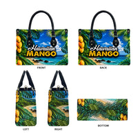 Hawaiian Mango Tropical Beach Leather Bag Scenic Island Nature Exotic Fruit Graphic