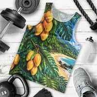 Hawaiian Mango Tropical Beach Men Tank Top Scenic Island Nature Exotic Fruit Graphic