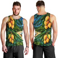Hawaiian Mango Tropical Beach Men Tank Top Scenic Island Nature Exotic Fruit Graphic