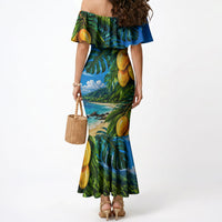 Hawaiian Mango Tropical Beach Mermaid Dress Scenic Island Nature Exotic Fruit Graphic