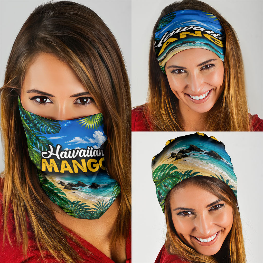 Hawaiian Mango Tropical Beach Neck Gaiter Scenic Island Nature Exotic Fruit Graphic