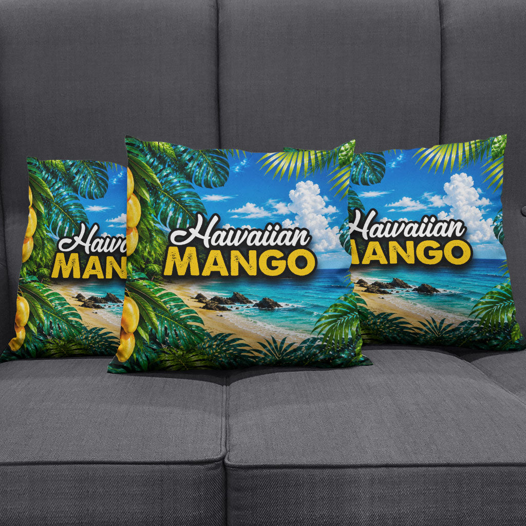 Hawaiian Mango Tropical Beach Pillow Cover Scenic Island Nature Exotic Fruit Graphic