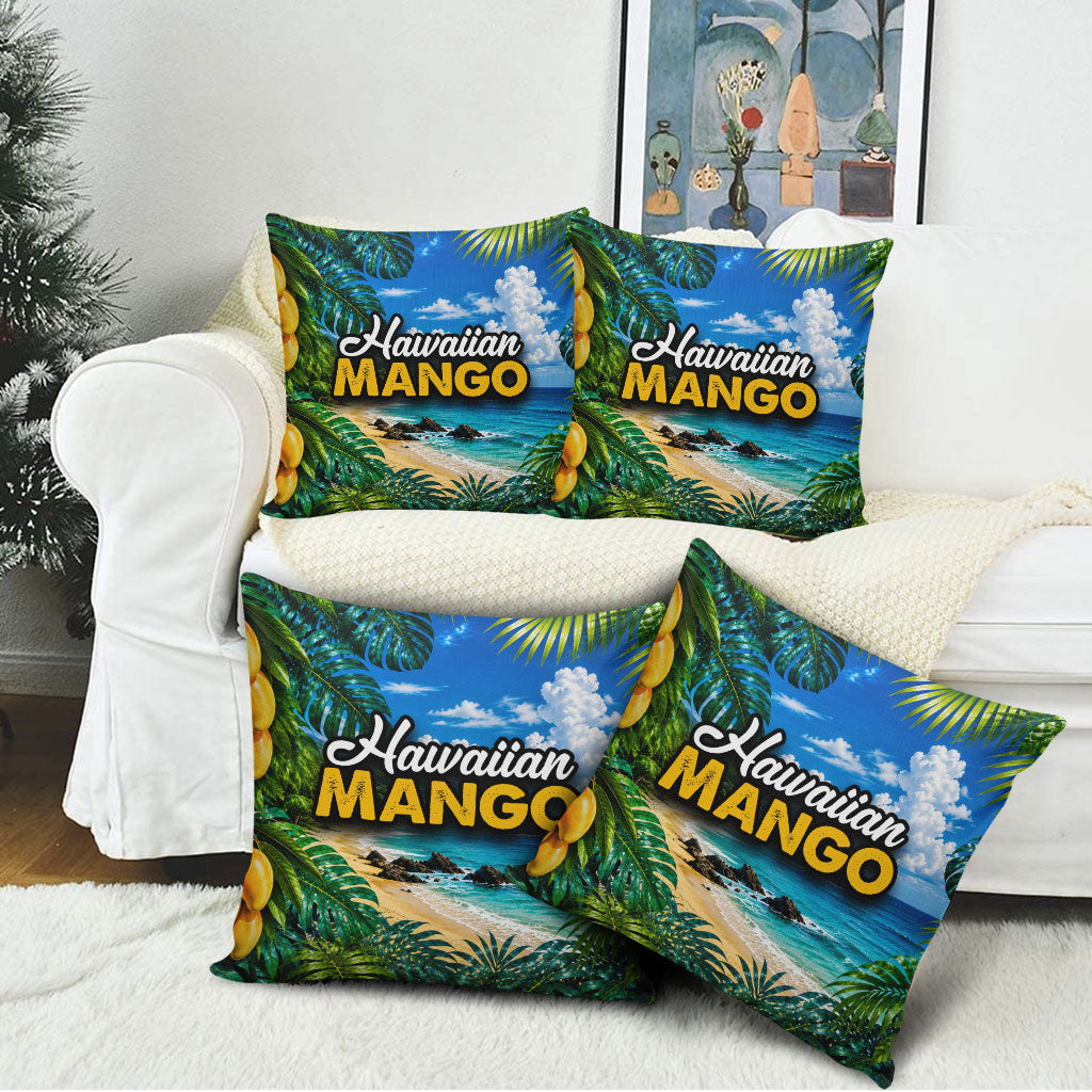 Hawaiian Mango Tropical Beach Pillow Cover Scenic Island Nature Exotic Fruit Graphic