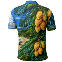 Hawaiian Mango Tropical Beach Polo Shirt Scenic Island Nature Exotic Fruit Graphic