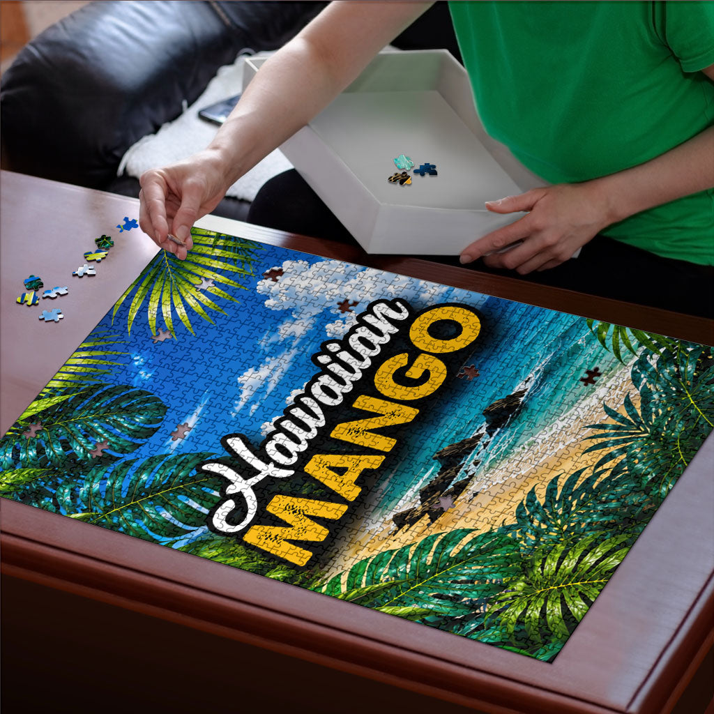 Hawaiian Mango Tropical Beach Puzzle Scenic Island Nature Exotic Fruit Graphic