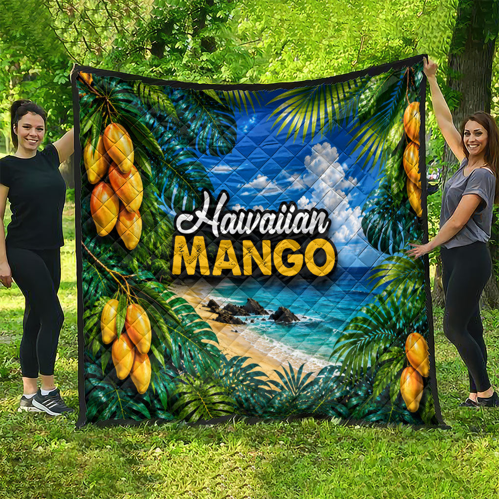 Hawaiian Mango Tropical Beach Quilt Scenic Island Nature Exotic Fruit Graphic