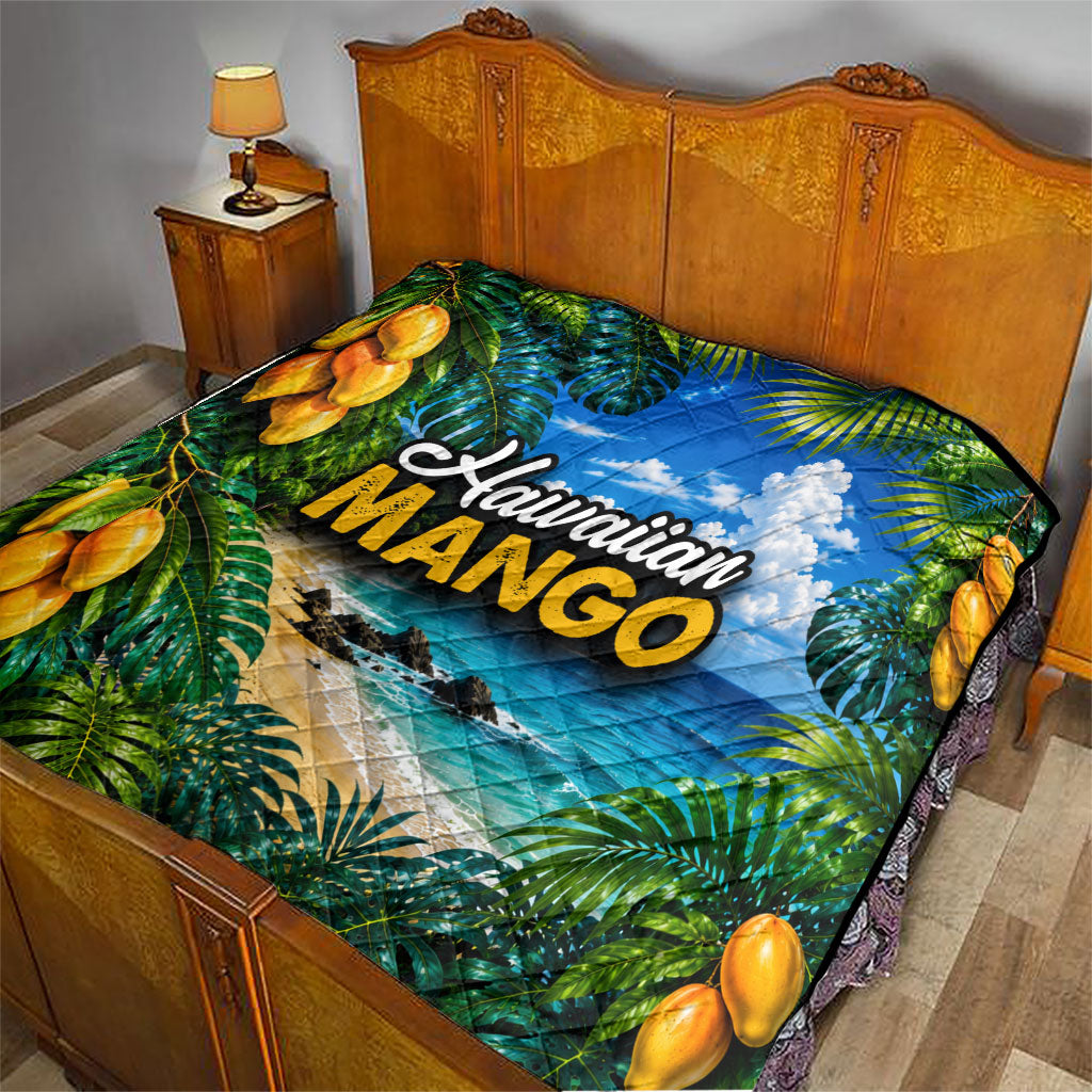Hawaiian Mango Tropical Beach Quilt Scenic Island Nature Exotic Fruit Graphic