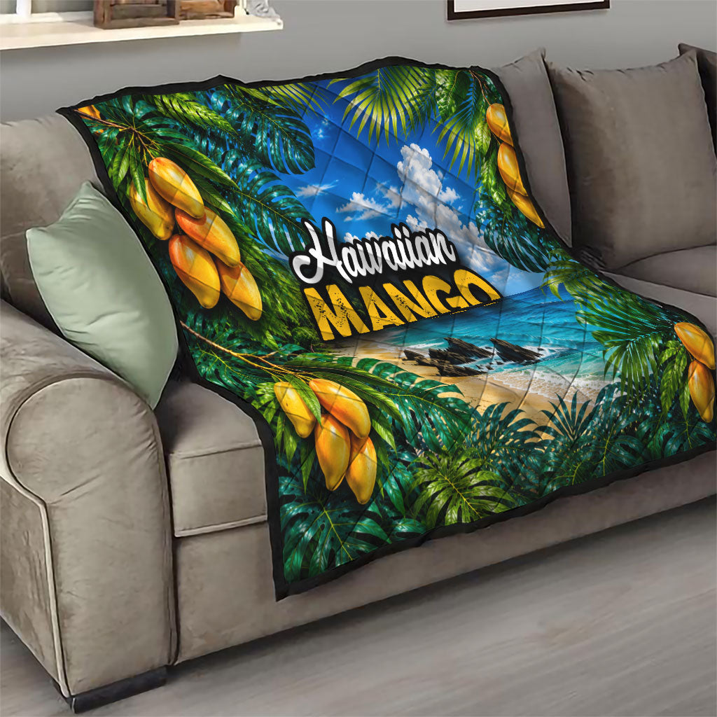 Hawaiian Mango Tropical Beach Quilt Scenic Island Nature Exotic Fruit Graphic