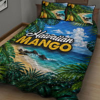 Hawaiian Mango Tropical Beach Quilt Bed Set Scenic Island Nature Exotic Fruit Graphic