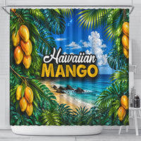 Hawaiian Mango Tropical Beach Shower Curtain Scenic Island Nature Exotic Fruit Graphic