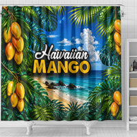Hawaiian Mango Tropical Beach Shower Curtain Scenic Island Nature Exotic Fruit Graphic