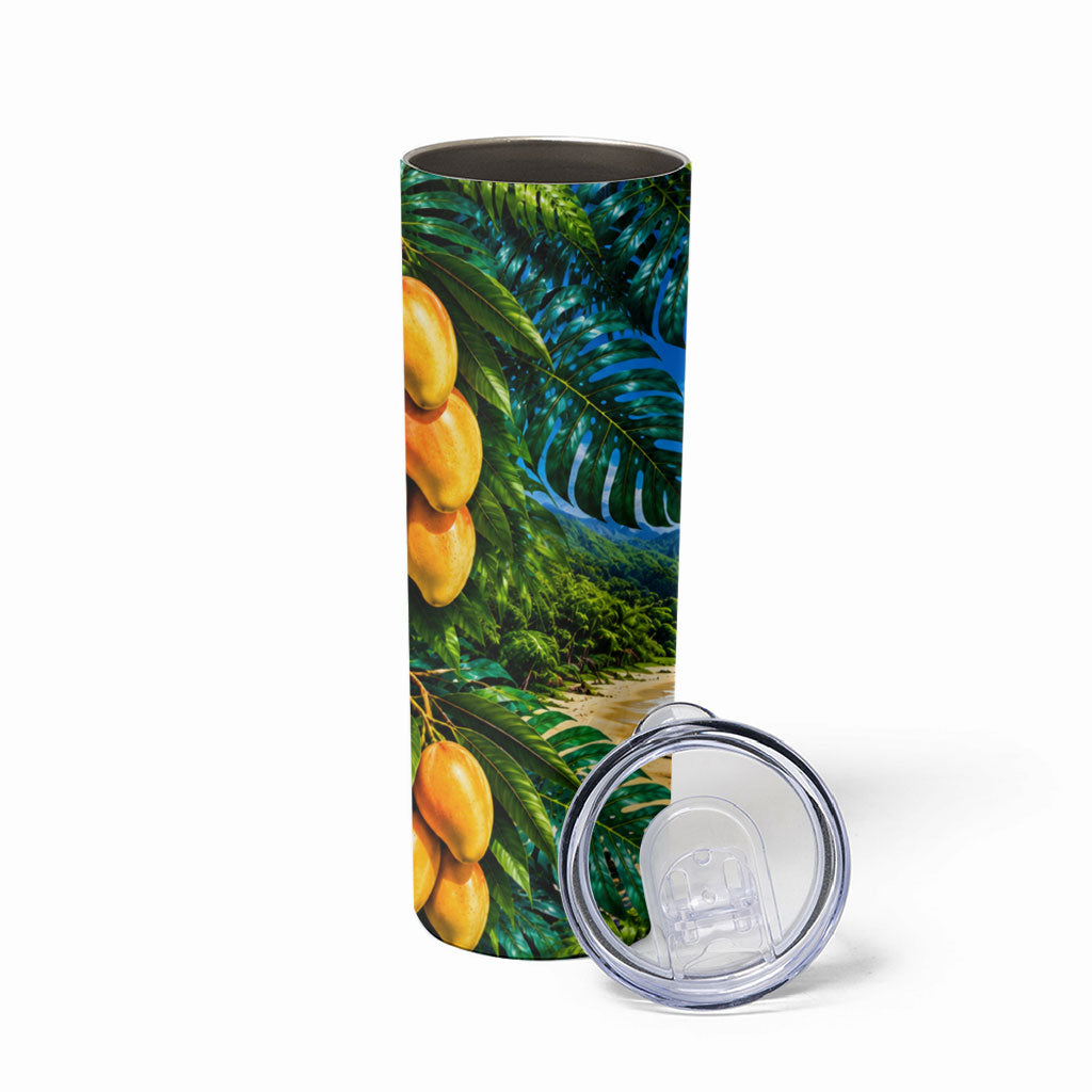 Hawaiian Mango Tropical Beach Skinny Tumbler Scenic Island Nature Exotic Fruit Graphic
