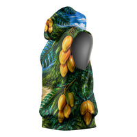 Hawaiian Mango Tropical Beach Sleeveless Hoodie Scenic Island Nature Exotic Fruit Graphic
