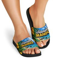 Hawaiian Mango Tropical Beach Slide Sandals Scenic Island Nature Exotic Fruit Graphic