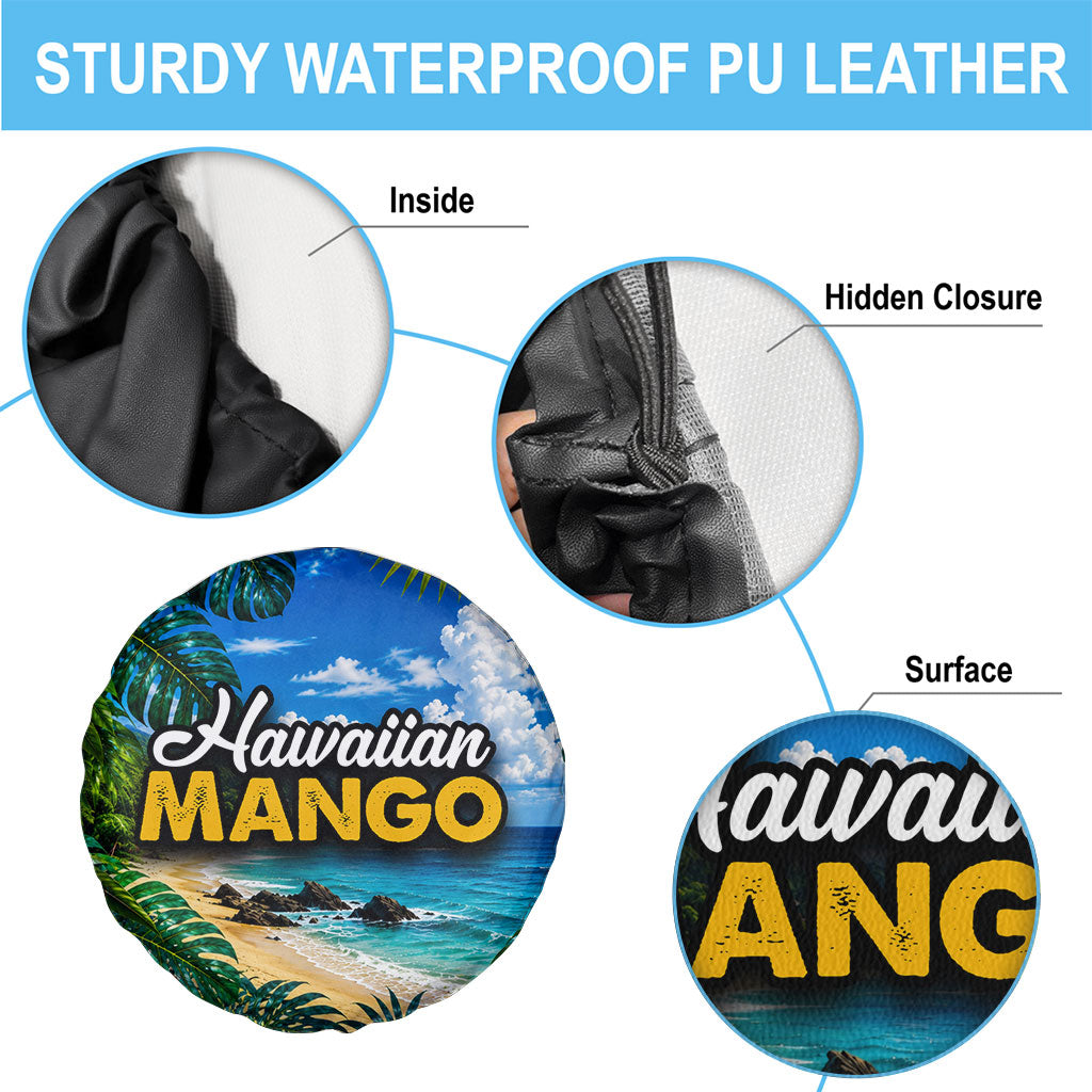 Hawaiian Mango Tropical Beach Spare Tire Cover Scenic Island Nature Exotic Fruit Graphic