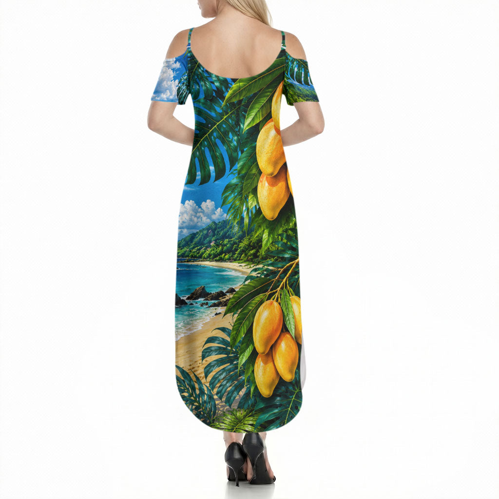 Hawaiian Mango Tropical Beach Summer Maxi Dress Scenic Island Nature Exotic Fruit Graphic