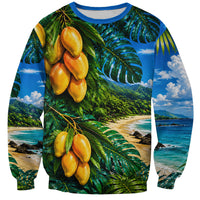 Hawaiian Mango Tropical Beach Sweatshirt Scenic Island Nature Exotic Fruit Graphic
