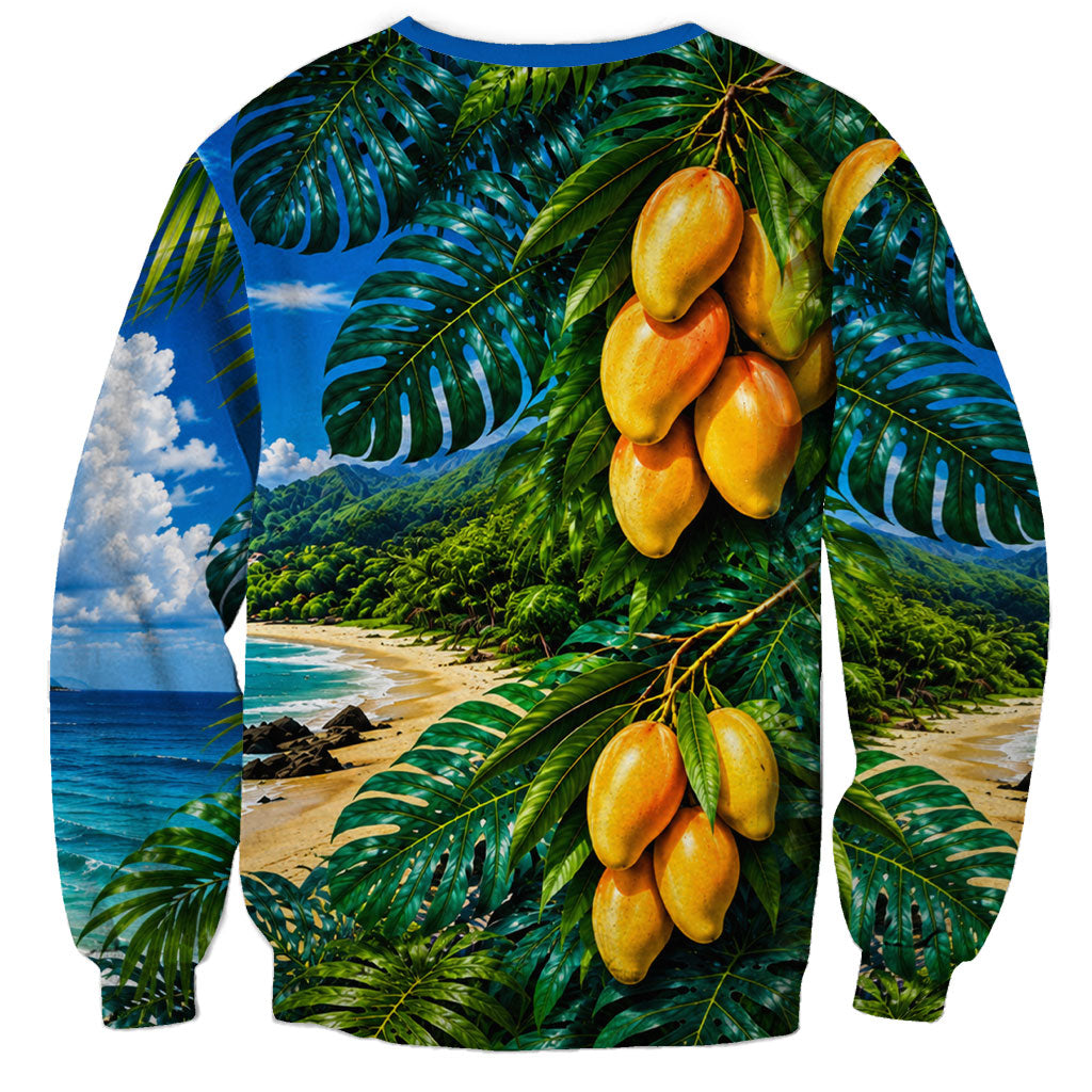 Hawaiian Mango Tropical Beach Sweatshirt Scenic Island Nature Exotic Fruit Graphic
